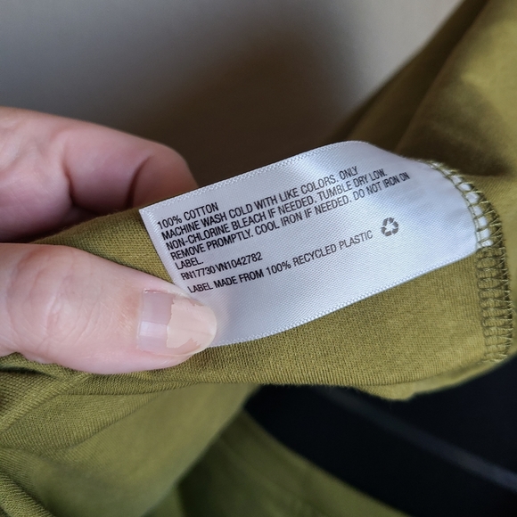 Women's Plus Size Short Sleeve T-Shirt Dress - Ava & Viv Olive Green - Picture 5 of 5